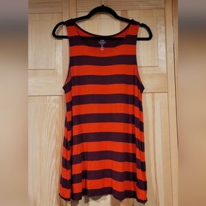 Gap Orange and Maroon Striped Tank Size L